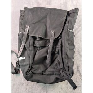 GameStop Xbox One Black Canvas Rucksack Backpack Green Interior Lining Flap Top
